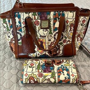 Dooney & Bourke Disney Beauty & the Beast Purse & Wallet-GUC